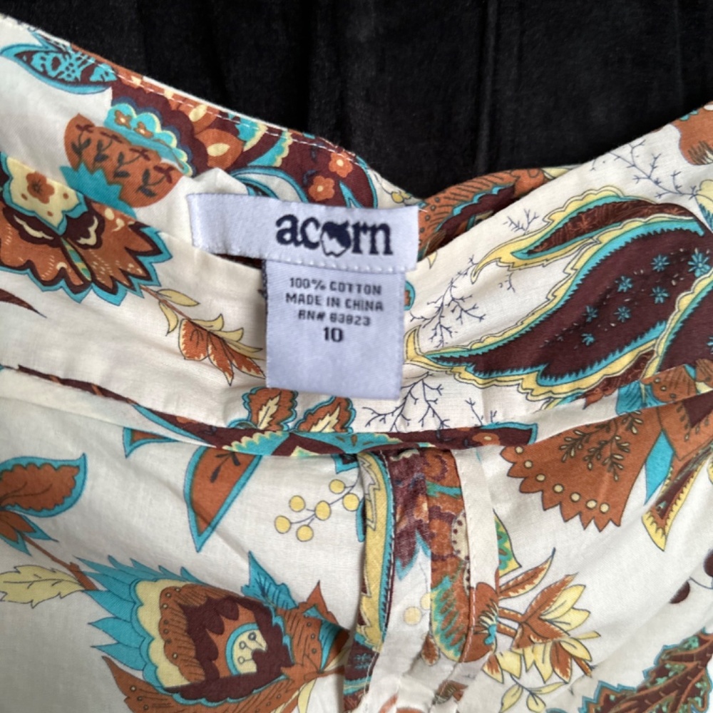 Acorn, women’s multicolor leaf print skirt, size 10 - Picture 6 of 7